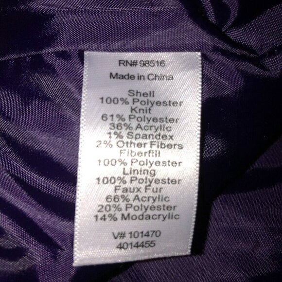 Coldwater Creek Womens Size XS 4 6 Purple Full Zip Front Pockets Puffer Vest - Picture 7 of 8